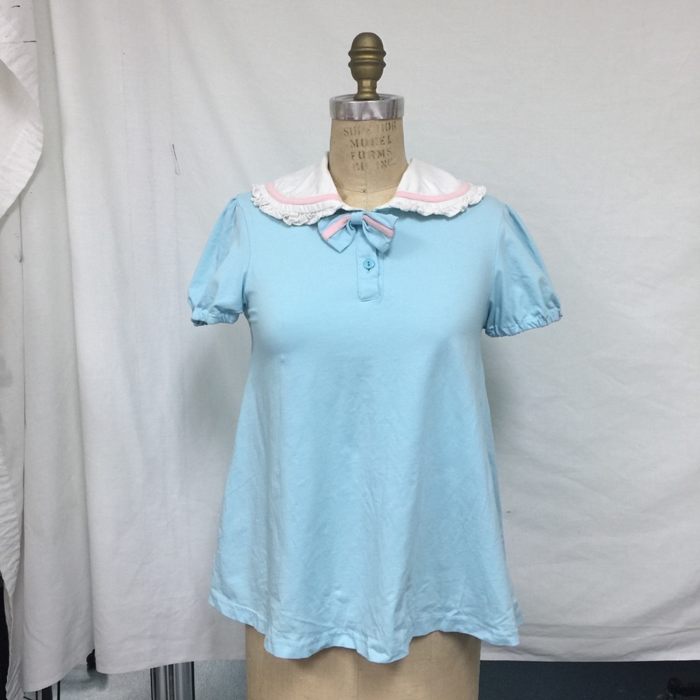 Stars Rainbow Small Baby Blue Shirt (damaged)